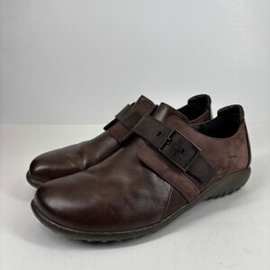 Naot Tane Women's US 9/40 Brown Leather Mary Jane Flat Monk Strap Comfort Loafer